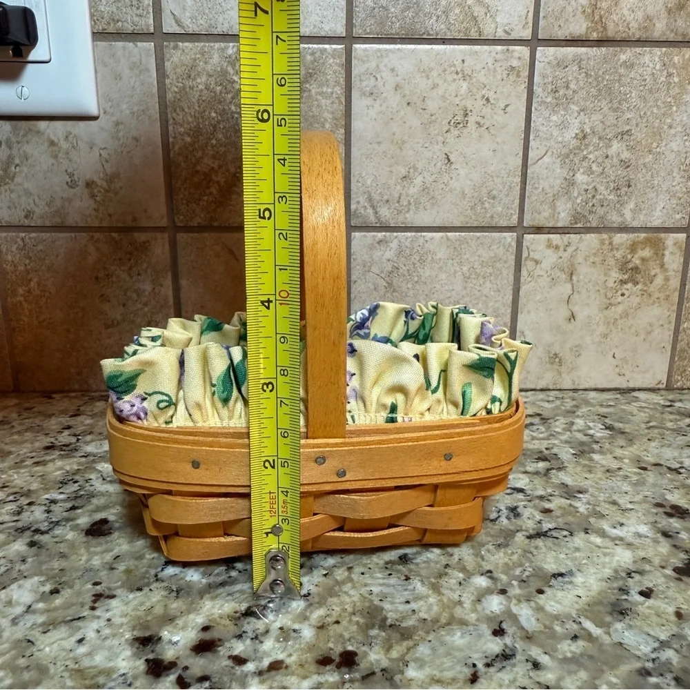 1996 Longaberger Basket  American Cancer Society Edition Rose Liner Protector